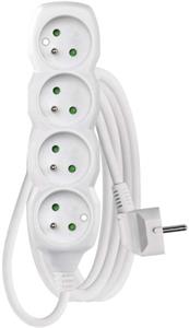 Emos P0412, predlžovací kábel 2m, 4 zásuvky, PVC, biely