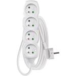Emos P0413, predlžovací kábel 3m, 4 zásuvky, PVC, biely