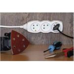 Emos P0413R, predlžovací kábel 3m, 4 zásuvky, PVC, biely, 1,5 mm2