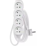 Emos P0413R, predlžovací kábel 3m, 4 zásuvky, PVC, biely, 1,5 mm2