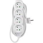 Emos P0415R, predlžovací kábel 5m, 4 zásuvky, PVC, biely, 1,5 mm2