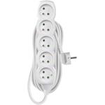 Emos P0510, predlžovací kábel 10m, 5 zásuviek, PVC, biely