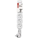 Emos P0512, predlžovací kábel 2m, 5 zásuviek, PVC, biely