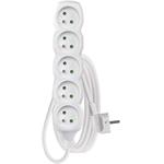 Emos P0512, predlžovací kábel 2m, 5 zásuviek, PVC, biely