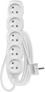 Emos P0512, predlžovací kábel 2m, 5 zásuviek, PVC, biely