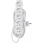 Emos P0517R, predlžovací kábel 7m, 5 zásuviek, PVC, biely, 1,5 mm2