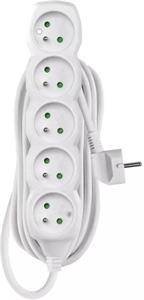 Emos P0517R, predlžovací kábel 7m, 5 zásuviek, PVC, biely, 1,5 mm2