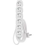 Emos P0612, predlžovací kábel 2m, 6 zásuviek, PVC, biely