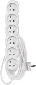 Emos P0612, predlžovací kábel 2m, 6 zásuviek, PVC, biely