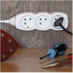 Emos P0613, predlžovací kábel 3m, 6 zásuviek, PVC, biely