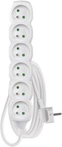 Emos P0613, predlžovací kábel 3m, 6 zásuviek, PVC, biely