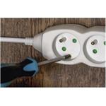 Emos P0613R, predlžovací kábel 3 m, 6 zásuviek, PVC, biely, 1,5 mm2