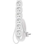Emos P0613R, predlžovací kábel 3 m, 6 zásuviek, PVC, biely, 1,5 mm2