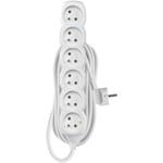 Emos P0615, predlžovací kábel 5m, 6 zásuviek, PVC, biely