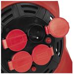 Emos P08420, vonkajší predlžovací kábel na bubne, 20 m, 4 zásuvky, guma, 230 V, 1,5 mm2, s reflektorom LED