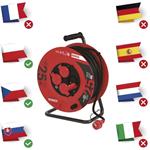 Emos P084251, gumový predlžovací kábel na bubne, 4 zásuvky, 25m, 1,5mm2