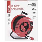 Emos P084251, gumový predlžovací kábel na bubne, 4 zásuvky, 25m, 1,5mm2