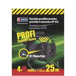 Emos P084251, gumový predlžovací kábel na bubne, 4 zásuvky, 25m, 1,5mm2