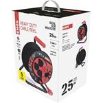 Emos P084253, predlžovací kábel gumový IP44 na bubne, 4 zásuvky, 25m, 2,5mm2