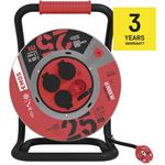 Emos P084255, predlžovací kábel guma-guma, bubon kovový 4 zásuvky, 25m, 1,5mm2