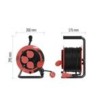 Emos P084256, vonkajší predlžovací kábel na bubne 25 m, 4 zásuvky, guma, 230 V, 1,0 mm2, IP44