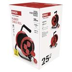 Emos P084256, vonkajší predlžovací kábel na bubne 25 m, 4 zásuvky, guma, 230 V, 1,0 mm2, IP44