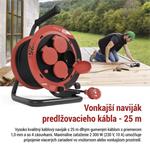 Emos P084256, vonkajší predlžovací kábel na bubne 25 m, 4 zásuvky, guma, 230 V, 1,0 mm2, IP44