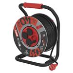 Emos P08440, vonkajší predlžovací kábel na bubne 40 m, 4 zásuvky, čierny, guma-neoprén, 230V, 2,5 mm2
