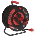 Emos P084503, vonkajší predlžovací kábel na bubne 50 m, 4 zásuvky, čierny, guma-neoprén, 230V, 2,5 mm2