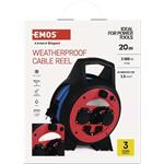 Emos P08520W weatherproof, predlžovací kábel na bubne 20 m, 3 zásuvky, modrý, PVC, 230 V, 1,5 mm2