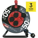 Emos P08550W weatherproof, predlžovací kábel na bubne 50 m, 4 zásuvky, modrý, PVC, 230 V, 1,5 mm2