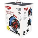 Emos P08550W weatherproof, predlžovací kábel na bubne 50 m, 4 zásuvky, modrý, PVC, 230 V, 1,5 mm2