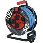 Emos P08550W weatherproof, predlžovací kábel na bubne 50 m, 4 zásuvky, modrý, PVC, 230 V, 1,5 mm2