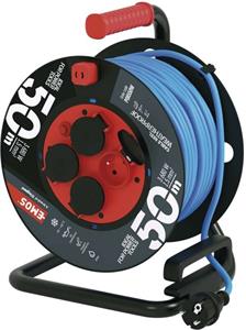 Emos P08550W weatherproof, predlžovací kábel na bubne 50 m, 4 zásuvky, modrý, PVC, 230 V, 1,5 mm2