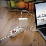 Emos P1212, predlžovací kábel 2 m, 2 zásuvky, s vypínačom, biely, PVC, 1 mm2