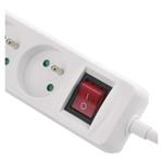 Emos P1312CU, predlžovací kábel, 2 m, 3 zásuvky, s vypínačom, biely, 1×USB-A + 1×USB-C, 1,5 mm2