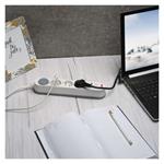 Emos P1312FC, predlžovací kábel 2 m, 3 zásuvky, s vypínačom, biely, 1×USB-A + 1×USB-C, 1,5 mm2