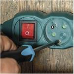 Emos P1312Z, predlžovací kábel 2 m, 3 zásuvky, s vypínačom, zelená, PVC, 1 mm2
