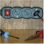 Emos P1312Z, predlžovací kábel 2 m, 3 zásuvky, s vypínačom, zelená, PVC, 1 mm2