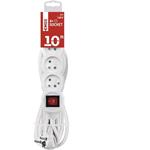 Emos P1410R, predlžovací kábel 10 m, 4 zásuvky, s vypínačom, PVC, biely, 1,5 mm2