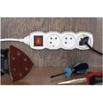 Emos P1410R, predlžovací kábel 10 m, 4 zásuvky, s vypínačom, PVC, biely, 1,5 mm2