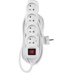 Emos P1417R, predlžovací kábel 7m, 4 zásuvky, s vypínačom, PVC, biely, 1,5 mm2