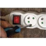 Emos P1510, predlžovací kábel 10 m, 5 zásuviek, s vypínačom, PVC, biely