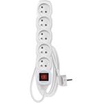 Emos P1512, predlžovací kábel 2m, 5 zásuviek, s vypínačom, PVC, biely