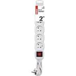 Emos P1512, predlžovací kábel 2m, 5 zásuviek, s vypínačom, PVC, biely