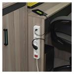 Emos P1513CU, predlžovací kábel 3m s USB-A, USB-C, 5 zásuviek, s vypínačom, PVC, biely, 1,5 mm2