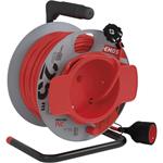 Emos P19125, predlžovací kábel na bubne 25 m, 1 zásuvka, červený, PVC, 230 V, 1,5 mm2