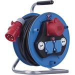 Emos P193250, vonkajší predlžovací kábel na bubne 25 m, 3 zásuvky, čierny, guma, 230V/400V, 1,5 mm2