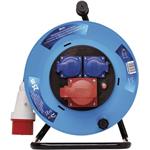 Emos P193250, vonkajší predlžovací kábel na bubne 25 m, 3 zásuvky, čierny, guma, 230V/400V, 1,5 mm2