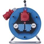 Emos P193250, vonkajší predlžovací kábel na bubne 25 m, 3 zásuvky, čierny, guma, 230V/400V, 1,5 mm2